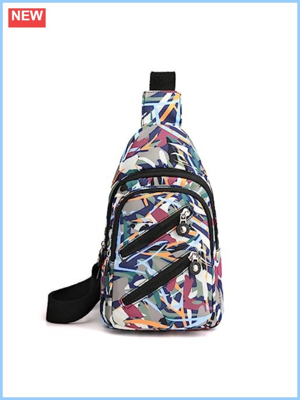 Water Resistant Nylon Sling Crossbody Bag Adjustable Lightweight Travel